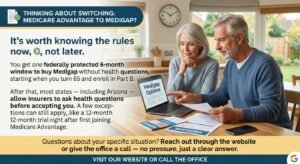 Arizona retiree comparing Medicare Advantage and Medigap coverage options